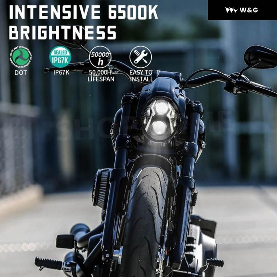 並行輸入品 DOT CE承認LED ヘッドライト ポジションライト 付き SOFTAIL 2018 2019 2020 BREAKの画像