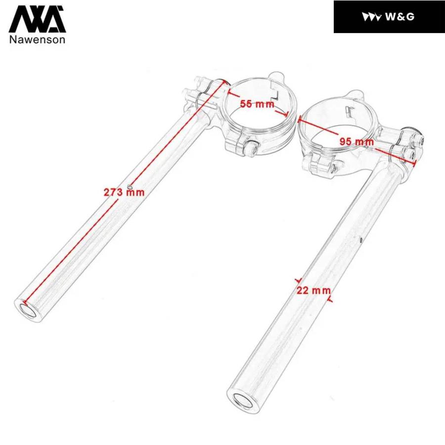 並行輸入品 CNCアルミ オートバイ バイク クリップオン ハンドルバー 55MMクリップ 7/8インチバー R NINE T R_8