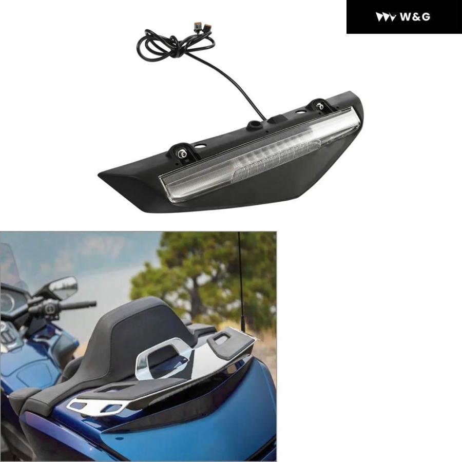 並行輸入品 オートバイ バイク ブラッククリア トランク ラゲッジラック LED ブレーキライト ホンダ ゴールドウイング GL1