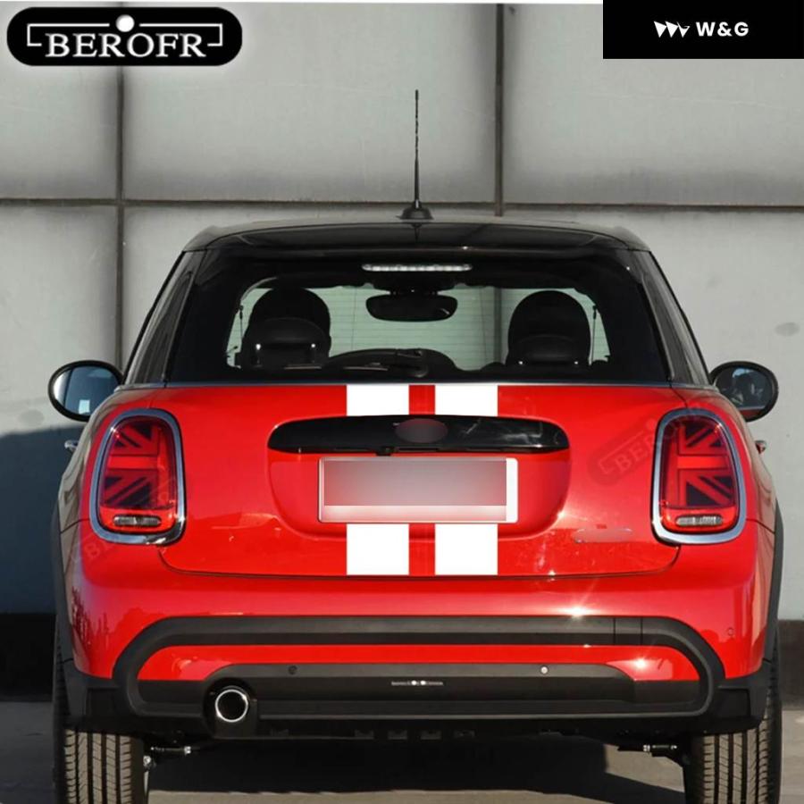 並行輸入品 ブラック ホワイト レッド カー ボンネット ストライプ フードボディ ビニール デカール MINI COOPER ス | ブランド登録なし | 06