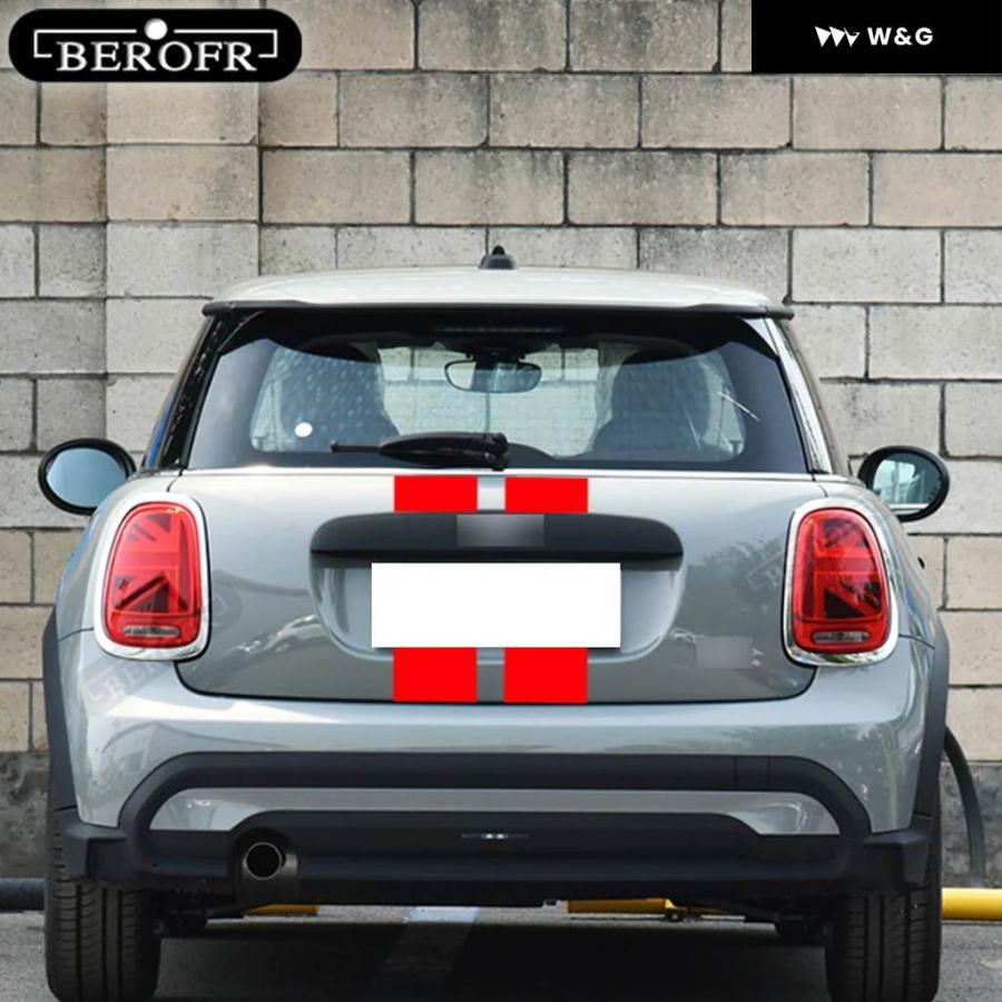 並行輸入品 ブラック ホワイト レッド カー ボンネット ストライプ フードボディ ビニール デカール MINI COOPER ス | ブランド登録なし | 08