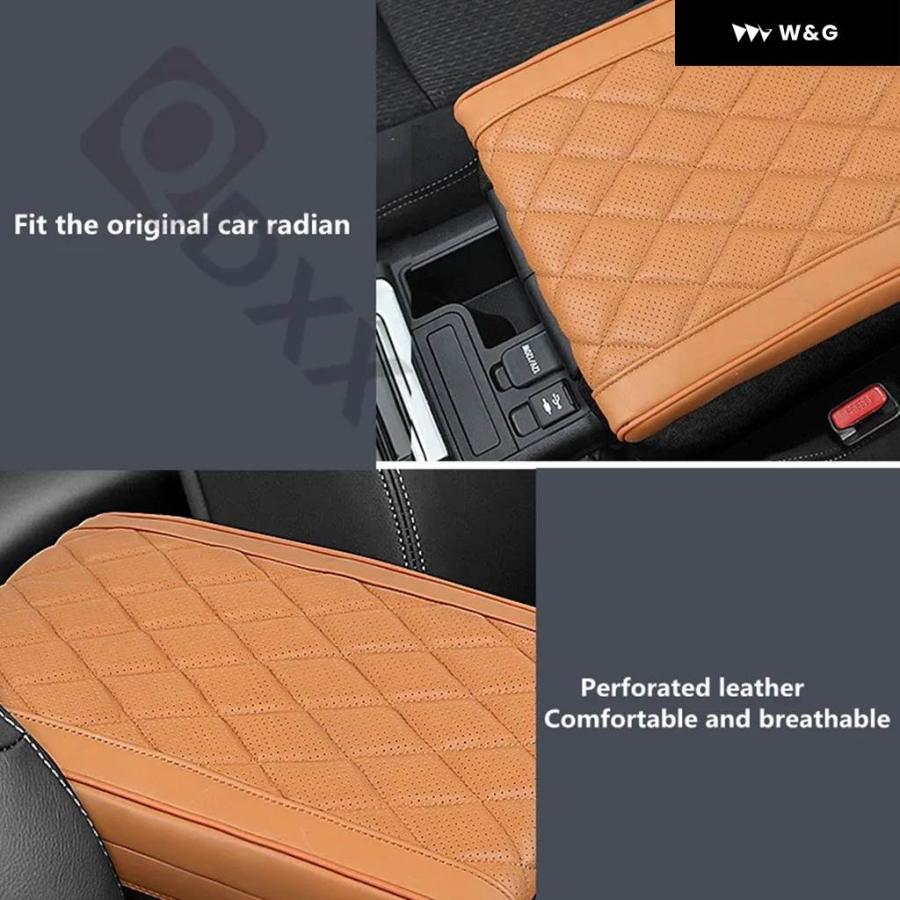 【並行輸入品】 トヨタ プラド 2003-2021 センター コンソール アームレスト カバー パッド ヘッドレイヤー牛革 傷防止 防水 アームレスト ボックス クッション | ブランド登録なし | 06