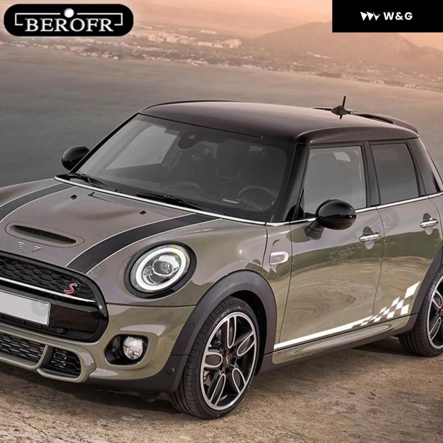 並行輸入品 カー スタイリング レーシング ラティス ドア サイド チェック柄 ストライプ DIY スカート ボディ フード デカ | ブランド登録なし | 20