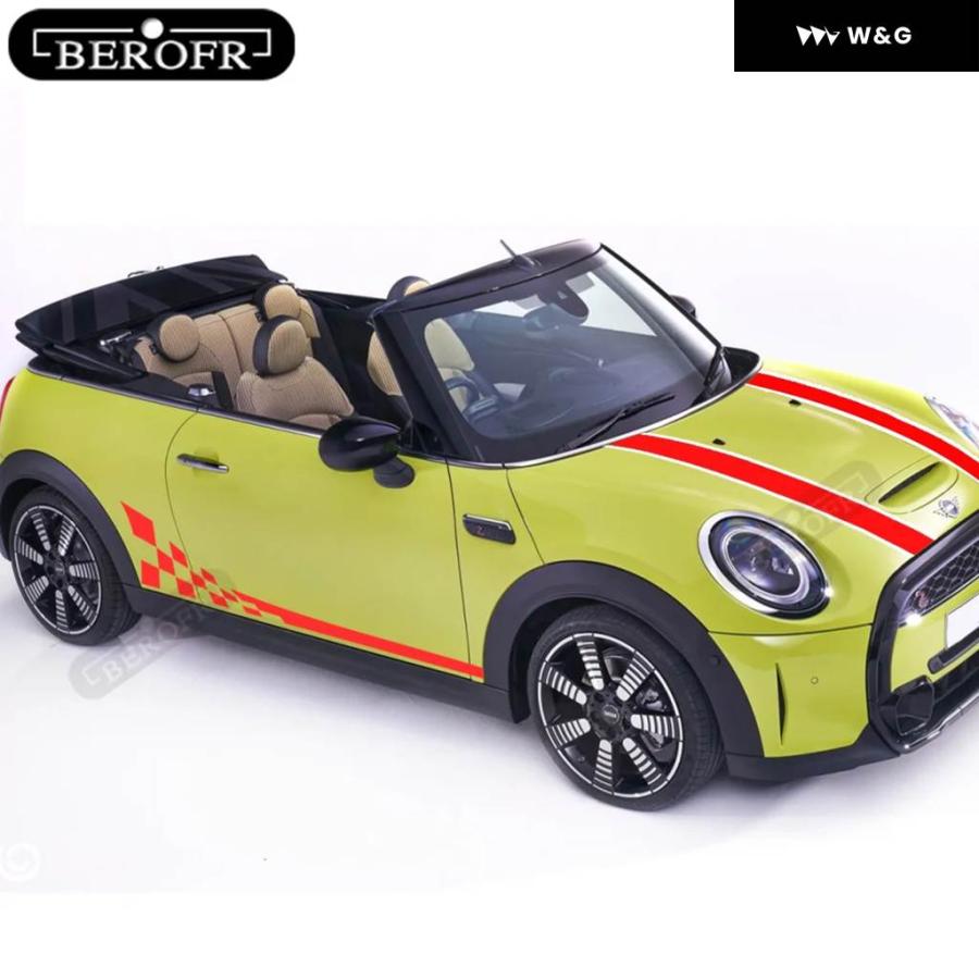 並行輸入品 カー スタイリング レーシング ラティス ドア サイド チェック柄 ストライプ DIY スカート ボディ フード デカ | ブランド登録なし | 22