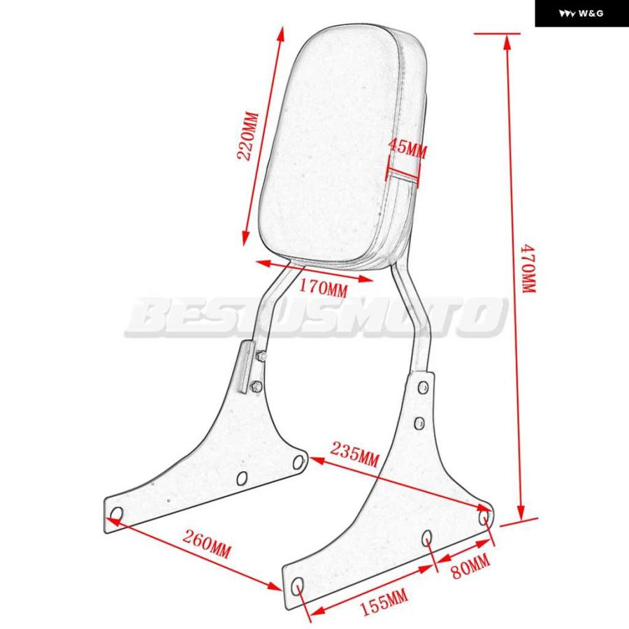 並行輸入品オートバイ バイク バックレスト シーシーバー ハーレー ソフテイル FXST FXSTC FLST FLSTC FLSTNSE FLSTSC EFI FLSTCI ファットボーイ FLSTF_3