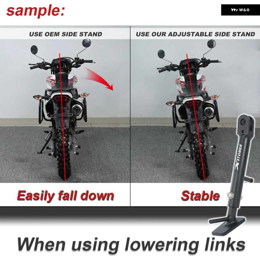 並行輸入品カワサキ Z125 PRO 2016-24 オートバイ バイク キック スタンド サイド スタンド リア下降リンク_4
