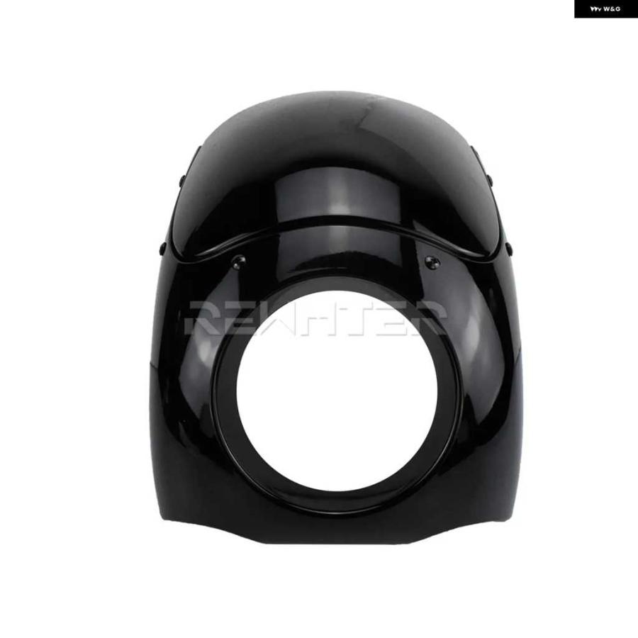 並行輸入品オートバイ 5-3/4インチ ヘッドライト フェアリング ウインドシールド 35-49MM フォーク チューブ ハーレーの画像