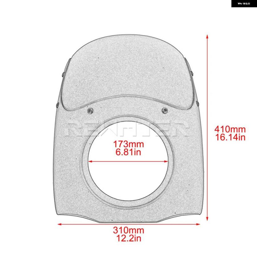並行輸入品オートバイ 5-3/4インチ ヘッドライト フェアリング ウインドシールド 35-49MM フォーク チューブ ハーレーの画像