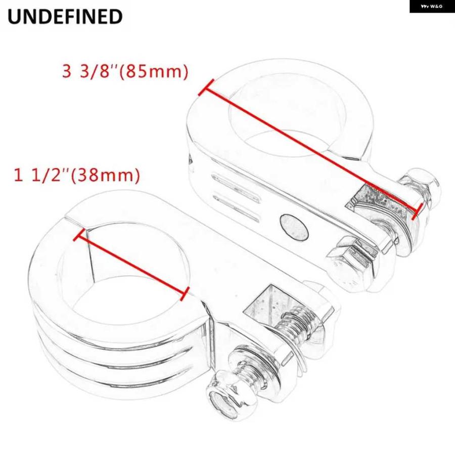 並行輸入品汎用 バイク フットペグ フットレスト 1 1/2インチ38MM エンジン ガード マウント クランプ ハーレー ロードの画像