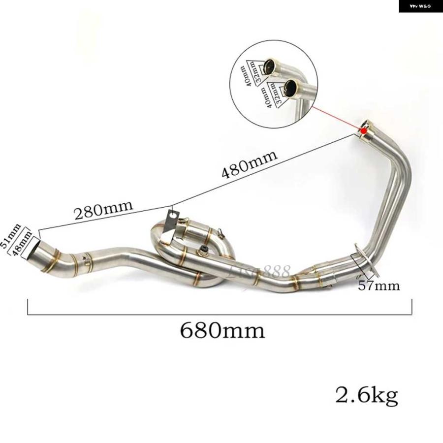 ブランド登録なし - 並行輸入品51MM 自動二輪車 排気ガス真っただ中 配管 と向こう正面繋がり 配管 盛りだくさん 取り合わせ ヤマハ YZF R25 R3 MT0