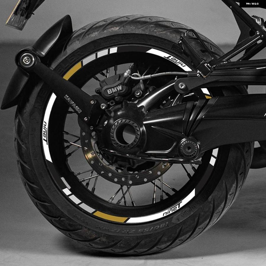 並行輸入品BMW R NINET ホイールハブ ステッカー バイク アクセサリー リム デカール キット 安全反射デコレーション ステッカーの画像