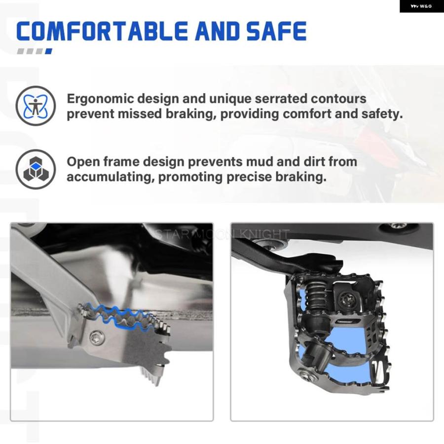 並行輸入品BMW R1300GS R1300 アドベンチャー R12 G/S フットブレーキ レバー ペダル拡大エクステンションリアブレーキ滑り止めペグ パッドの画像