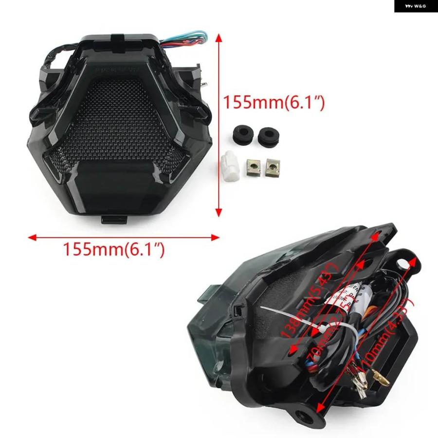 並行輸入品バイク一体型LED テールライト ウィンカー ヤマハ YZF R3 R25 Y15ZR MT07 FZ07 LC150の画像