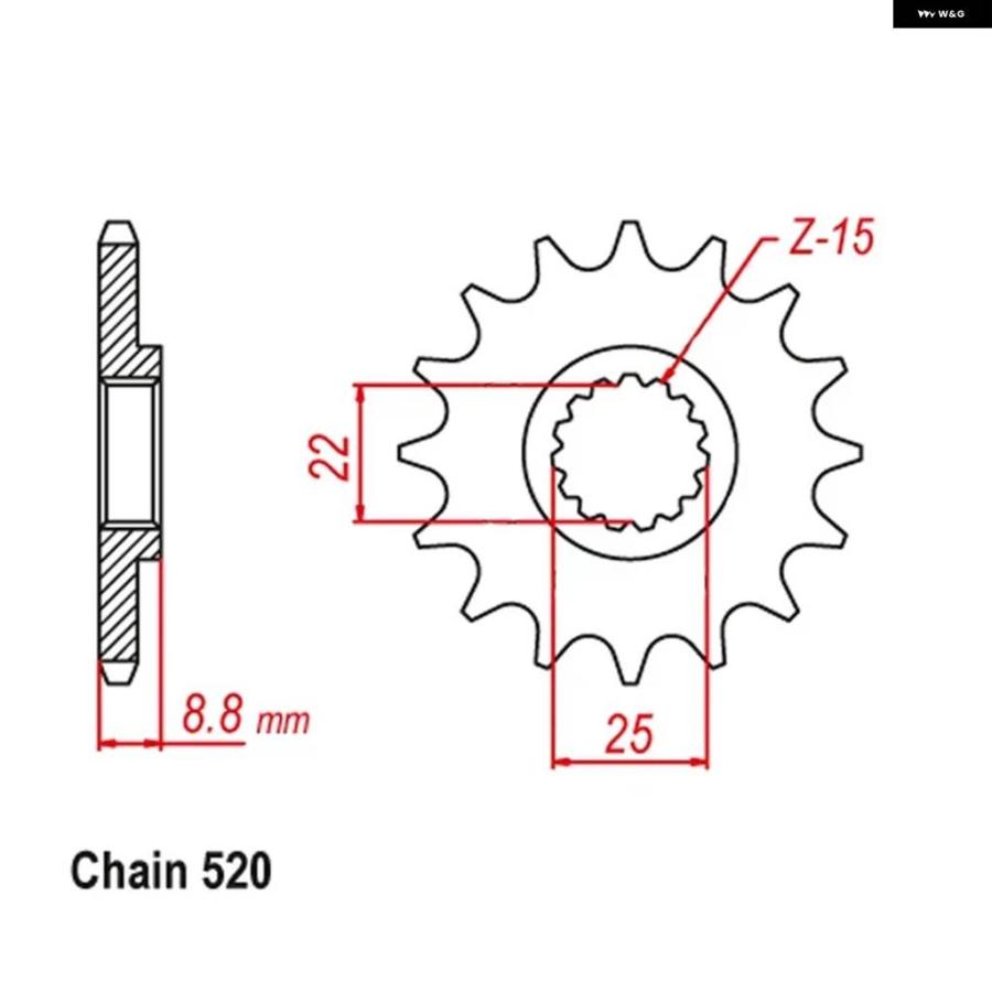 並行輸入品バイクフロント スプロケット 520 13T 14T 15T 125 144 200 150 250 300 350 400 440 450 500 530 EXC エンデューロ MX SX XC SX-F XC-Wの画像