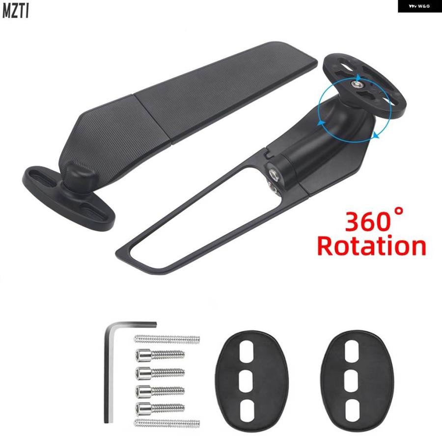 並行輸入品ヤマハ YZF FZ6R R25 R3 R125 R15 V3 R65 LE バイク ウィング 調整可能回転式バックミラーの画像