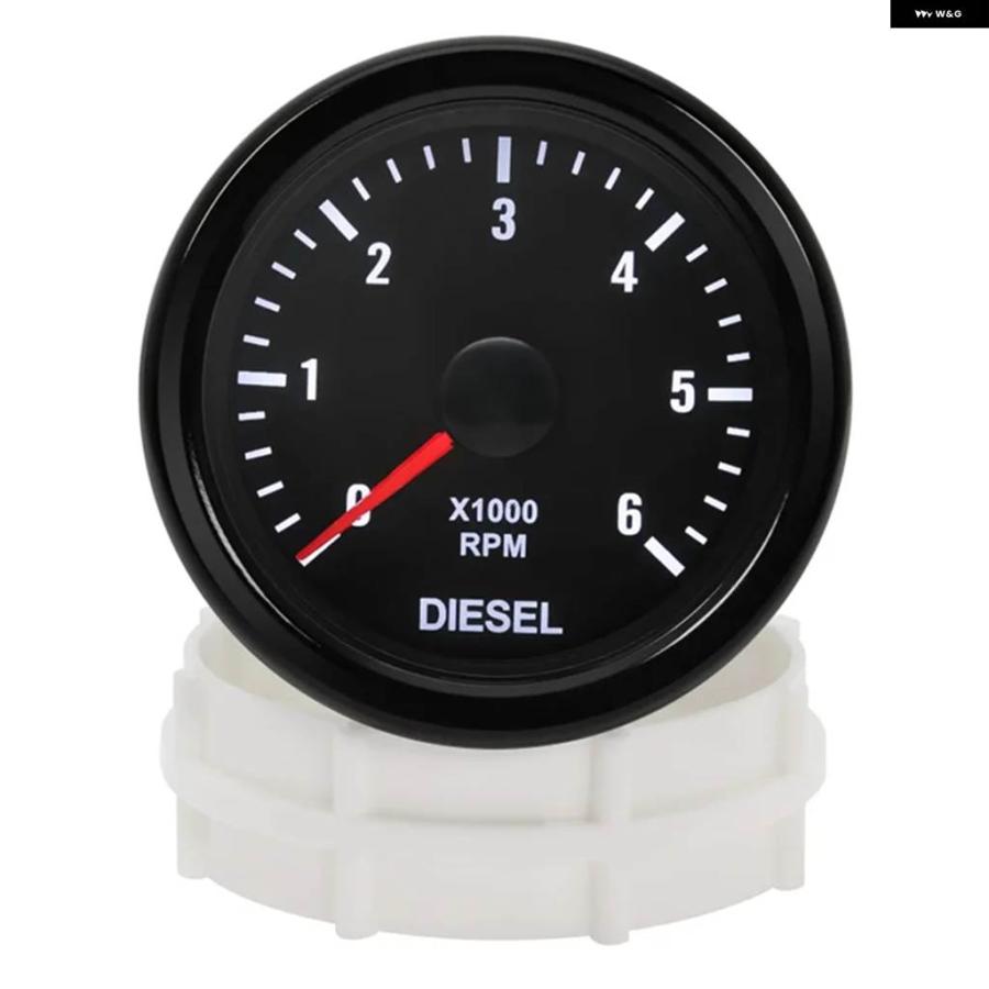 並行輸入品電気式タコメーターゲージ 2インチ 52MM 0-6000 RPM バックライト付きタコメーター 1-20気筒ディーゼル エンジンの画像