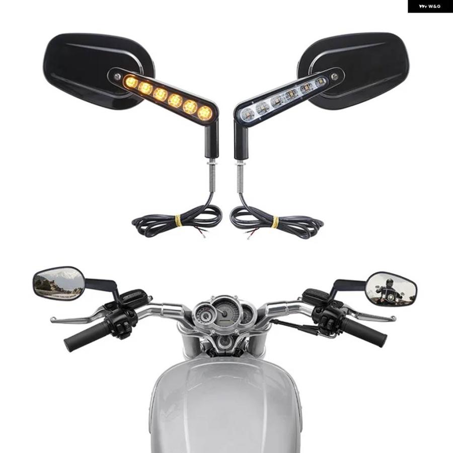 並行輸入品オートバイ マッスルリアビューサイド ミラー LED ウィンカーライト ハーレー V-ROD VRSCF 2009-2017 16の画像