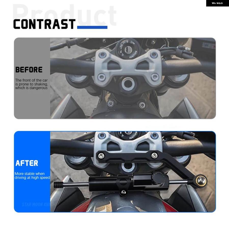 並行輸入品バイク ダンパー ステアリングスタビライザーキット ストリートトリプル 765 R RS S 765R 765RS 765S 2017- アクセサリー ダンパー ブラケッの画像