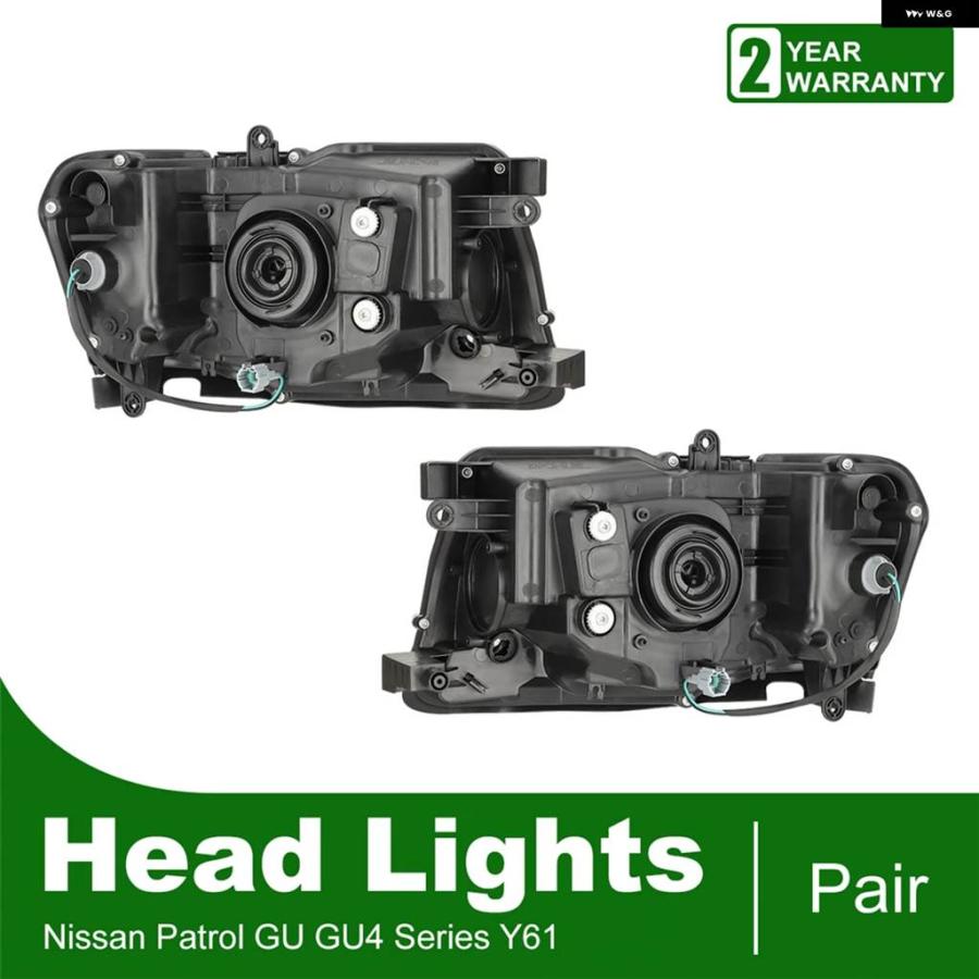 並行輸入品ペア ブラック スモーク LHS RHS ヘッドライト ランプ 日産 パトロール GU4 Y61 2004年10月-20_1