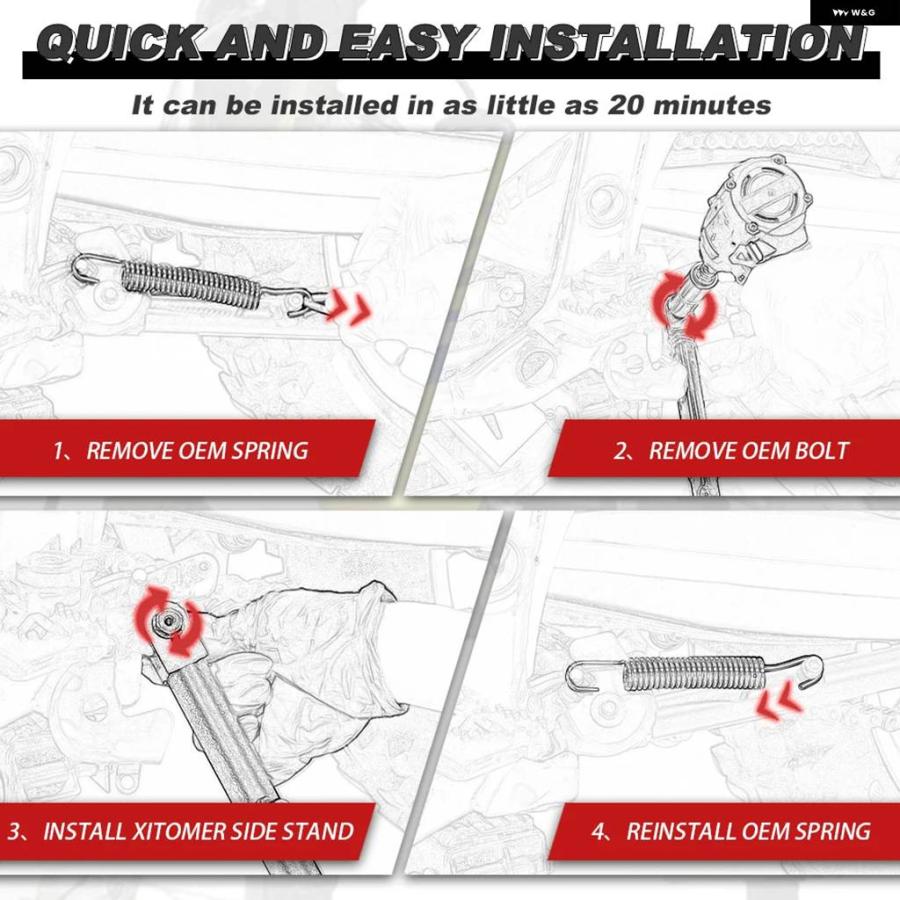 並行輸入品スズキ RM-Z250 2007-2013 RM-Z 450 2005-2007 オートバイ キック スタンド サイドの画像