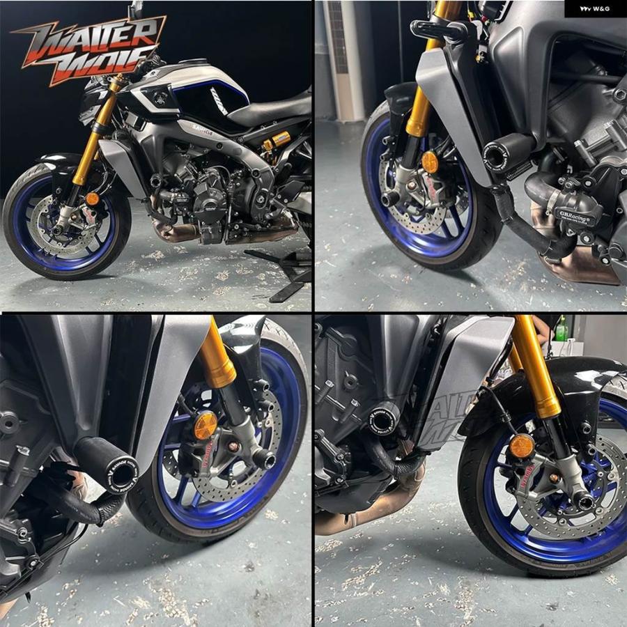 並行輸入品フレーム スライダー ガード クラッシュ プロテクター ヤマハ MT-09 Y-AMT SP MT09ホイールアクスルスピンドル スライダー スイングアーム プ_8