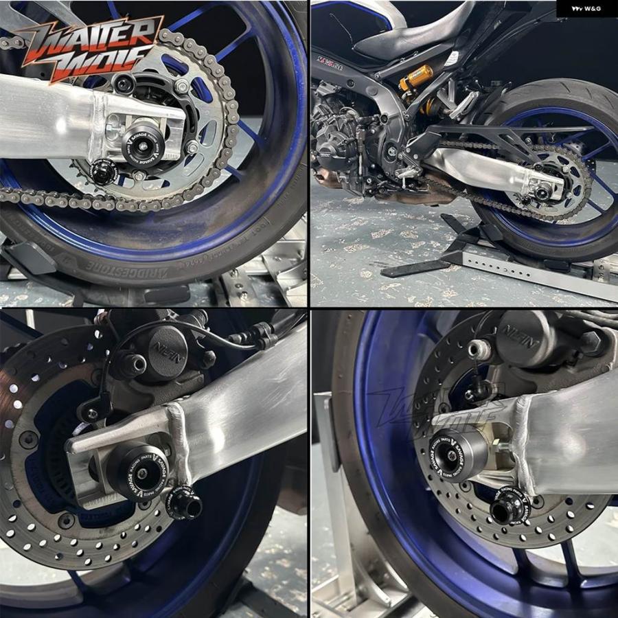 並行輸入品フレーム スライダー ガード クラッシュ プロテクター ヤマハ MT-09 Y-AMT SP MT09ホイールアクスルスピンドル スライダー スイングアーム プ_9