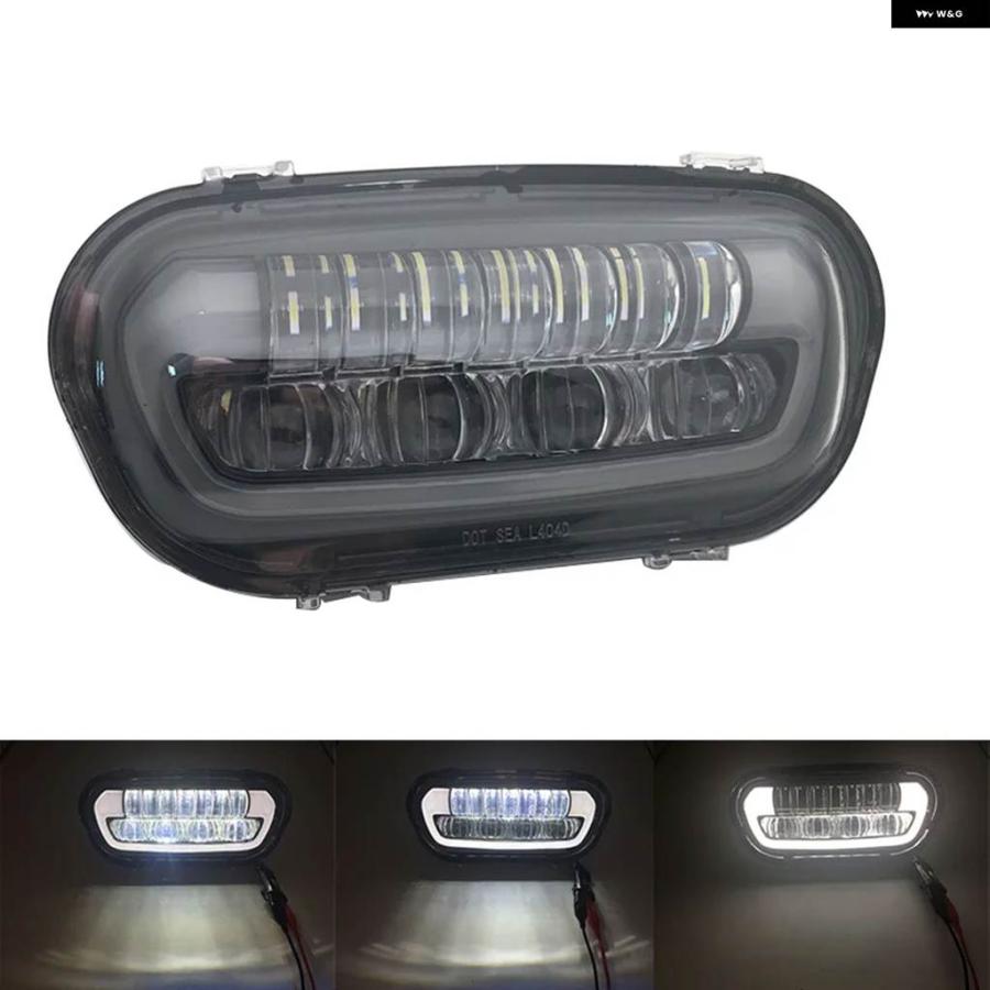 並行輸入品ファットボブ ヘッドライト オートバイ LED ハイロービーム ホワイト DRL 55W フロントドライビングランプ フ_2