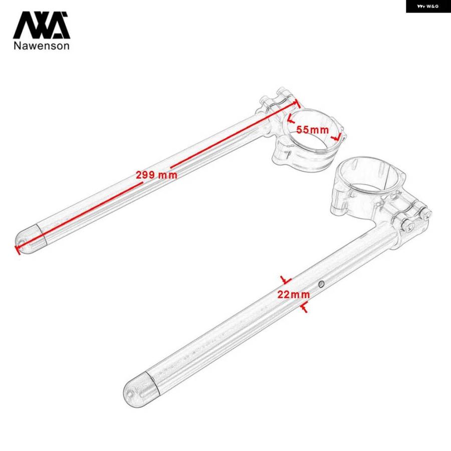 並行輸入品V-ROD S1000RR 2010-2018 2ピース CNCアルミ バイク ハンドルバー 55MM クリップオン 7の画像