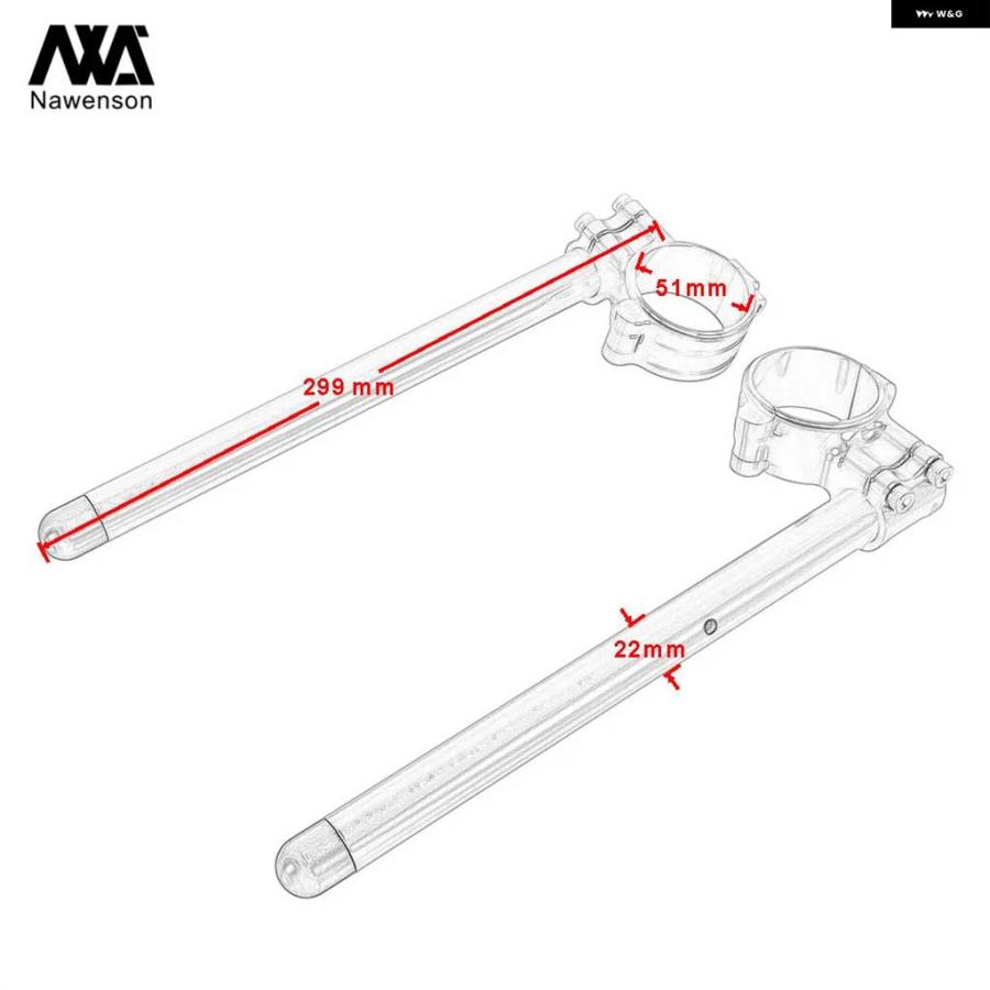 並行輸入品RC8 RC390 51MM バイク クリップオン 7/8インチ 22MM CNCアルミ ハンドルバー アプリリア MIの画像