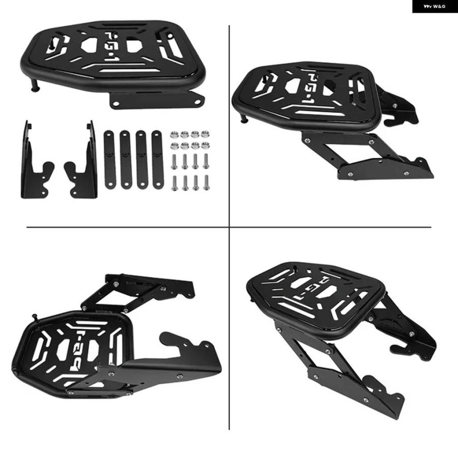 並行輸入品ブラック バイク リアシート ラゲッジラック キャリア ケース サポート ホルダー ブラケット 調整可能 ヤマハ PG-_5