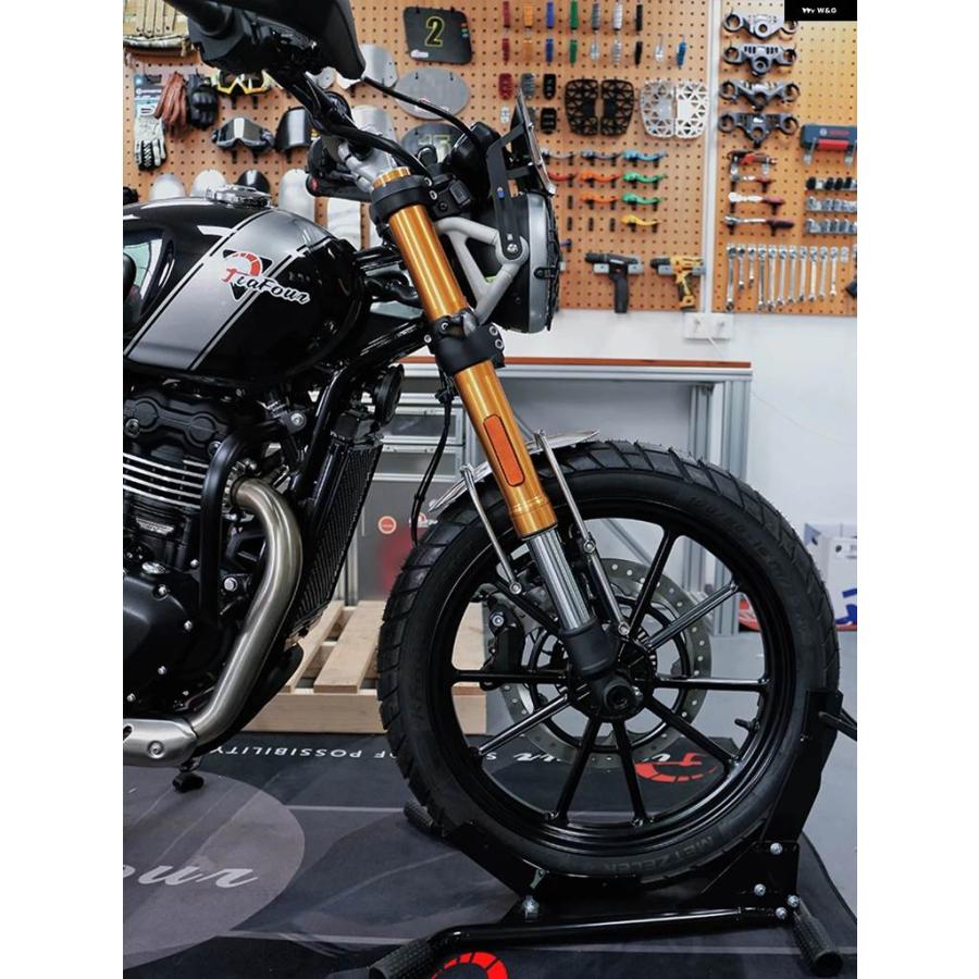 並行輸入品スクランブラー400X 2023-2025 レトロ バイク マッドガード フロント マウント フェンダー スプラッシュガの画像