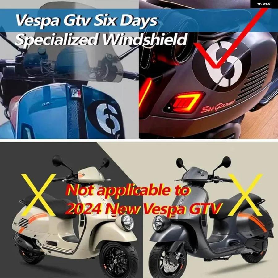 並行輸入品ピアッジオ VESPA GTV6 GTV SIX DAYS 記念版 フロントガラス カスタム VESPA SEI GIOの画像