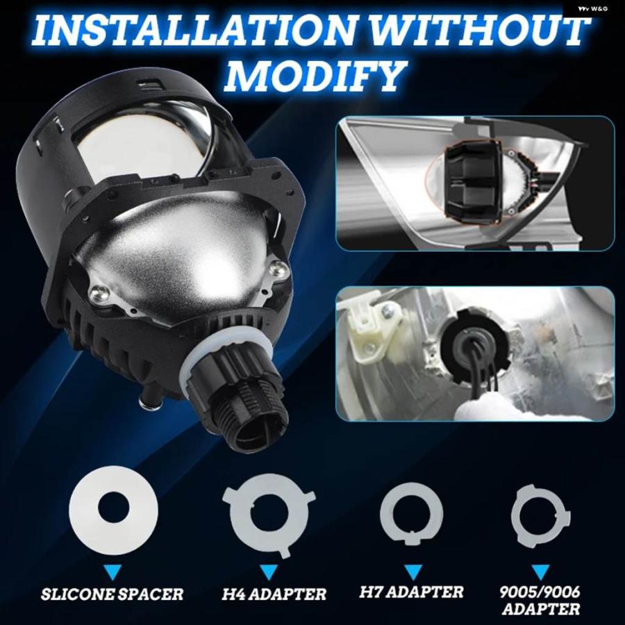 並行輸入品2.5インチ バイLED レンズ H7 H4 HB3 HB4 9005 9006 ヘッド