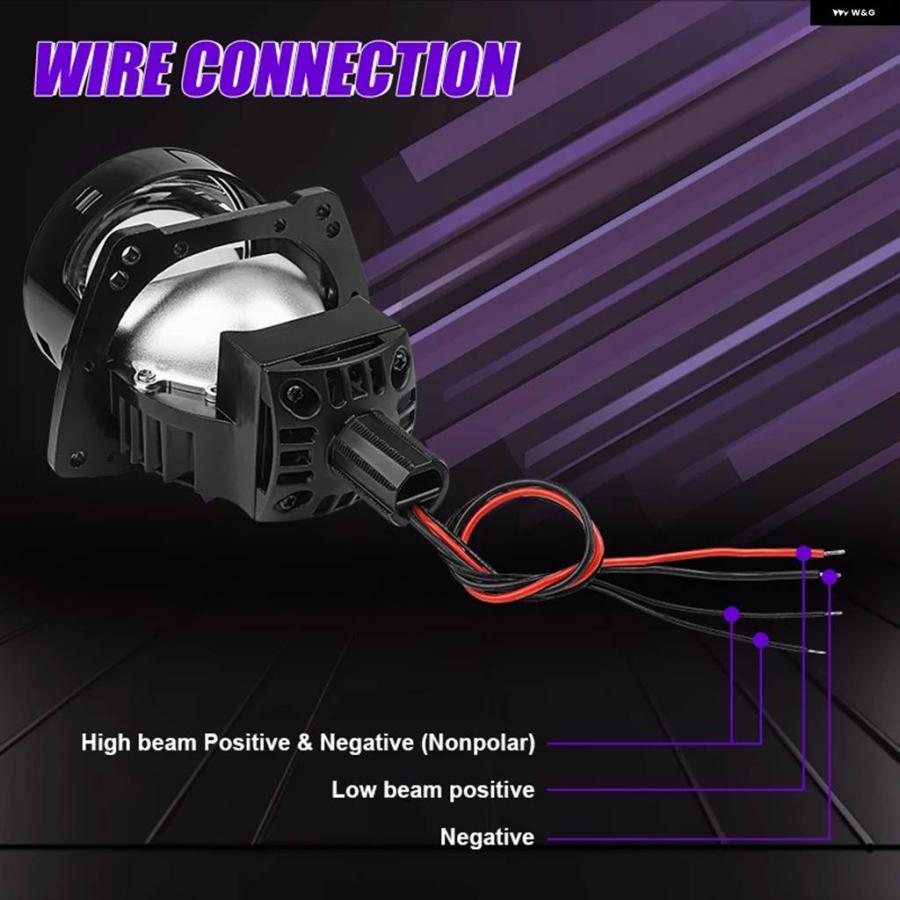 並行輸入品100W 3インチ H7 H4 バイLED プロジェクターレンズ 9005 9006 HB3 HB4 車用 ヘッドライト レンズ LED ライト ハイロービーム オート ヘッドラ_4