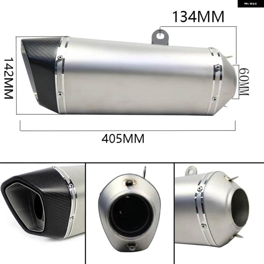 並行輸入品60MM バイク 排気GPマフラー 405MMビッグ パイプ ステンレス カーボン 600CC ヤマハ R1 R6 R3_4