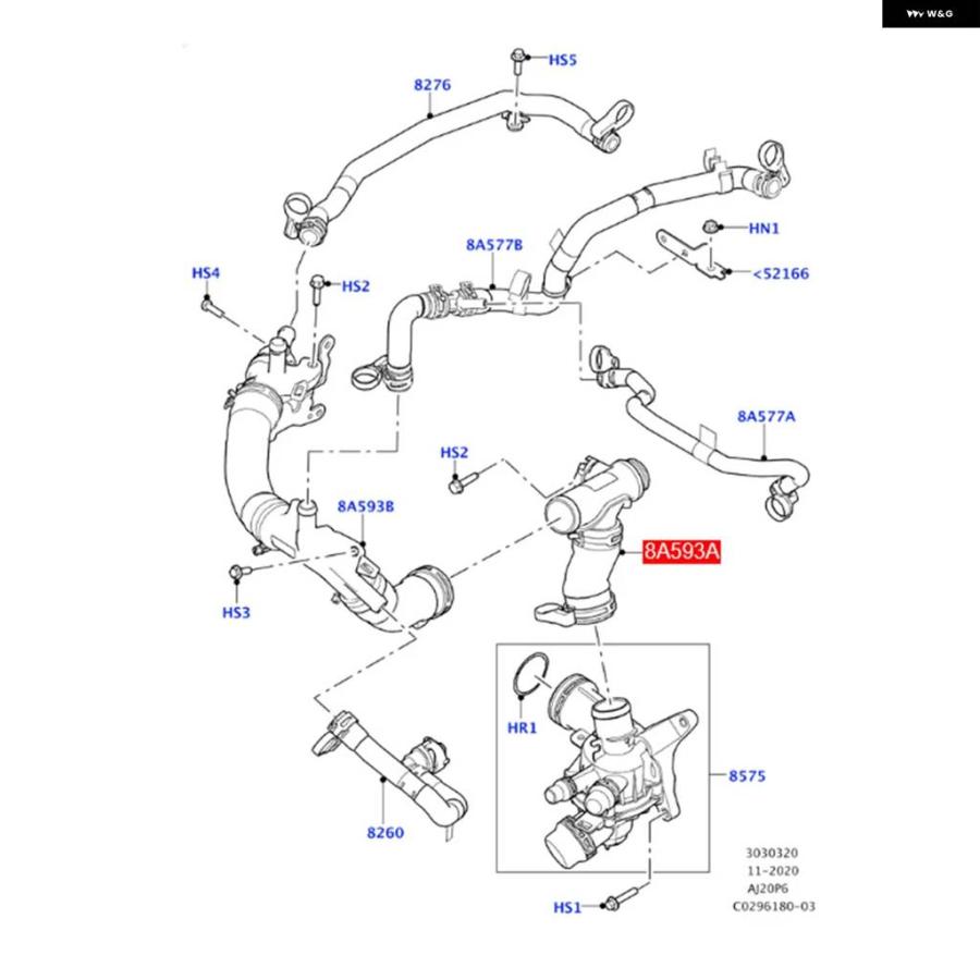 並行輸入品エンジン 暖房 水ホースLR121447 T4A41038 ランドローバー ディスカバリー5ディフェンダー レンジローバー スポーツ 3.0直列6輪ターボ ガソリ_5