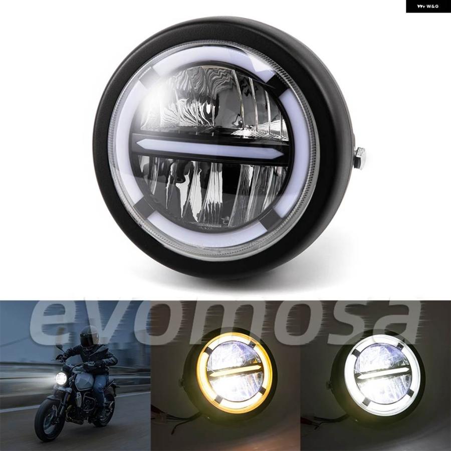 並行輸入品BMW 6.5インチ LED ヘッドライト ラウンド ヘッドライト BMW K100RSR100RSR1200C R1200GS R1200R R1200RTの画像
