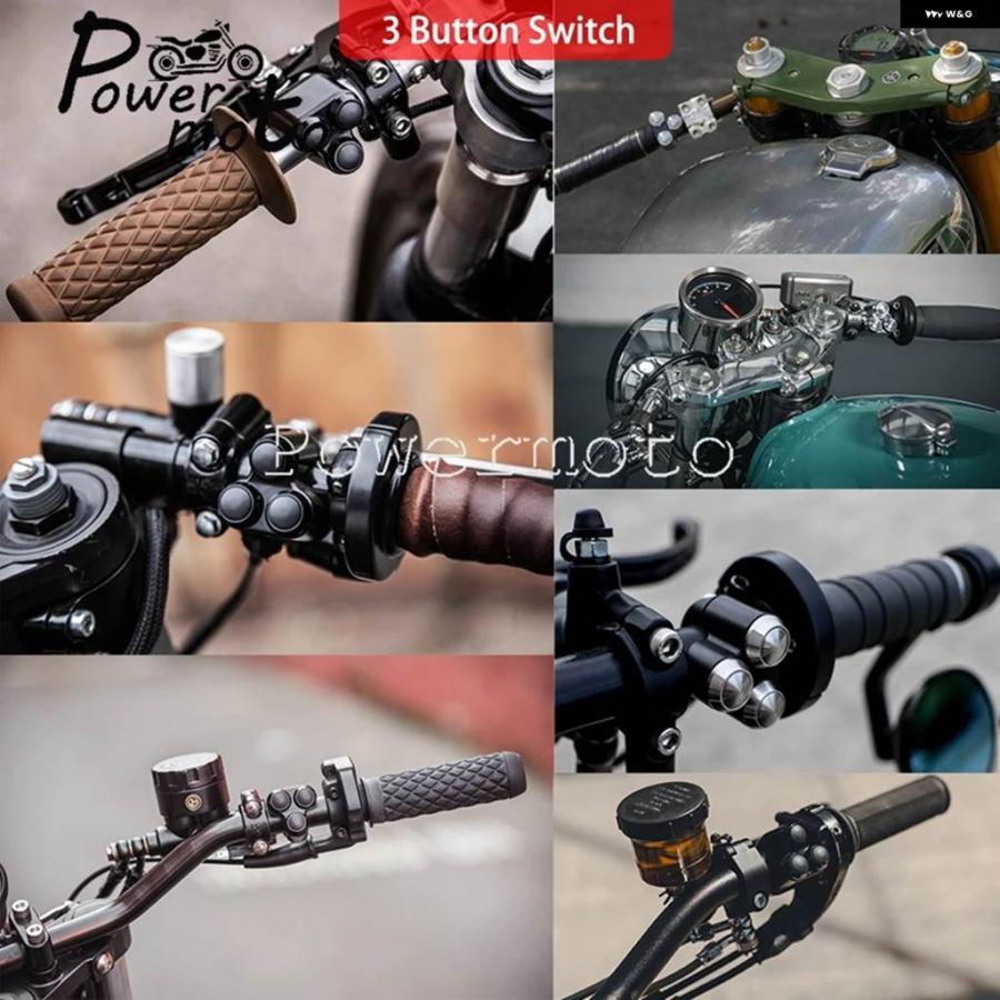 並行輸入品バイク 3 ボタン スイッチ カフェレーサー 25MM 22MM ハンドルバー スイッチ ホンダ CB CMCLCX SL BMW R6 R60 R80 ドゥカティ スクランブラーの画像