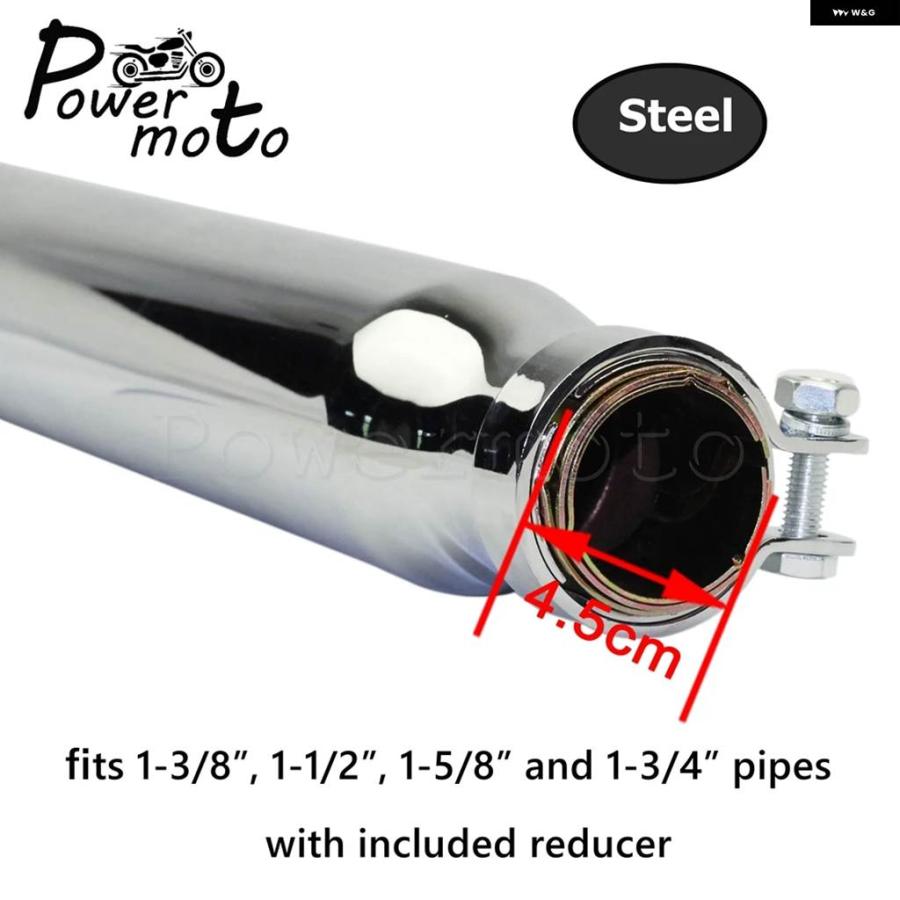 並行輸入品クローム バイク スラッシュカット テーパードマフラー