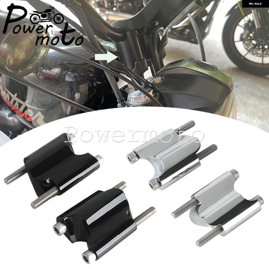 並行輸入品25MMバークランプ マウント ボルトライザー 1インチ ハンドルバー ライザー 2インチライザーエクステンションブロック ハーレー スポーツスタの画像