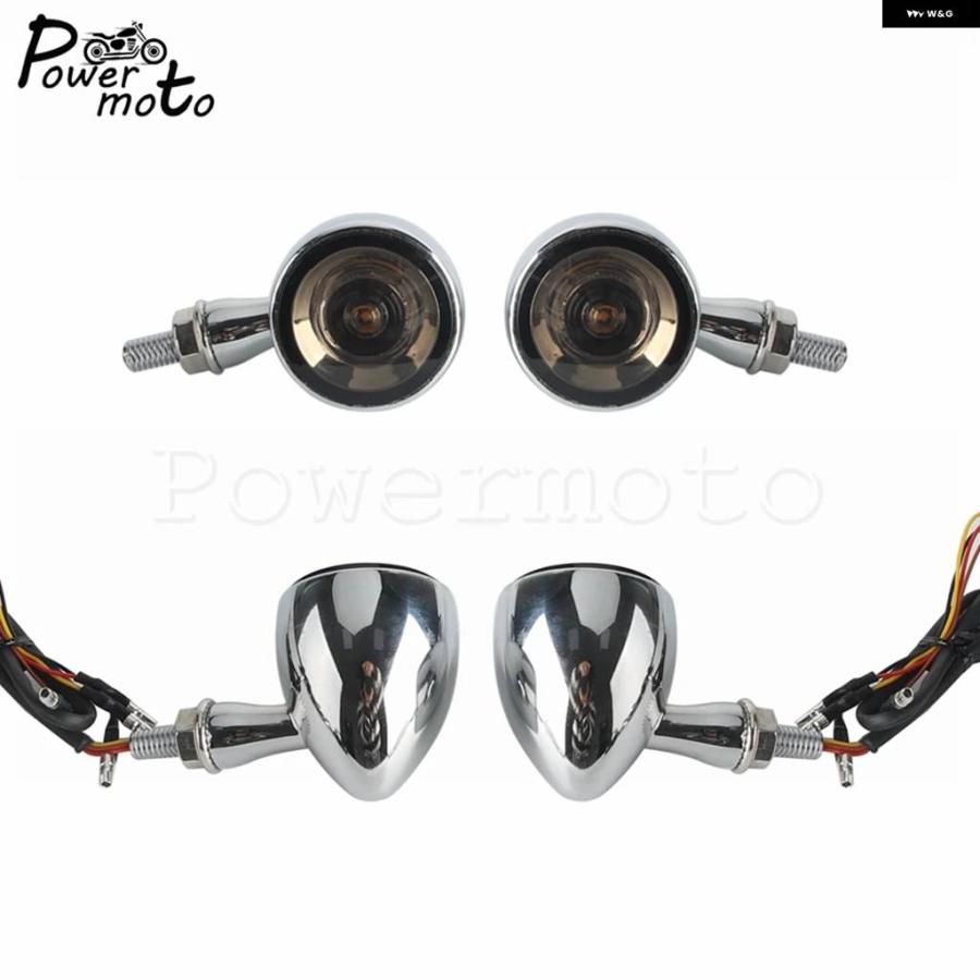 並行輸入品12Vアンビエルサルモトサイクルリア信号LEDランプ付き8MMドライブブレーキ インジケーター ランプ8MMレトロ カフェレーサー ブレット 点滅灯の画像