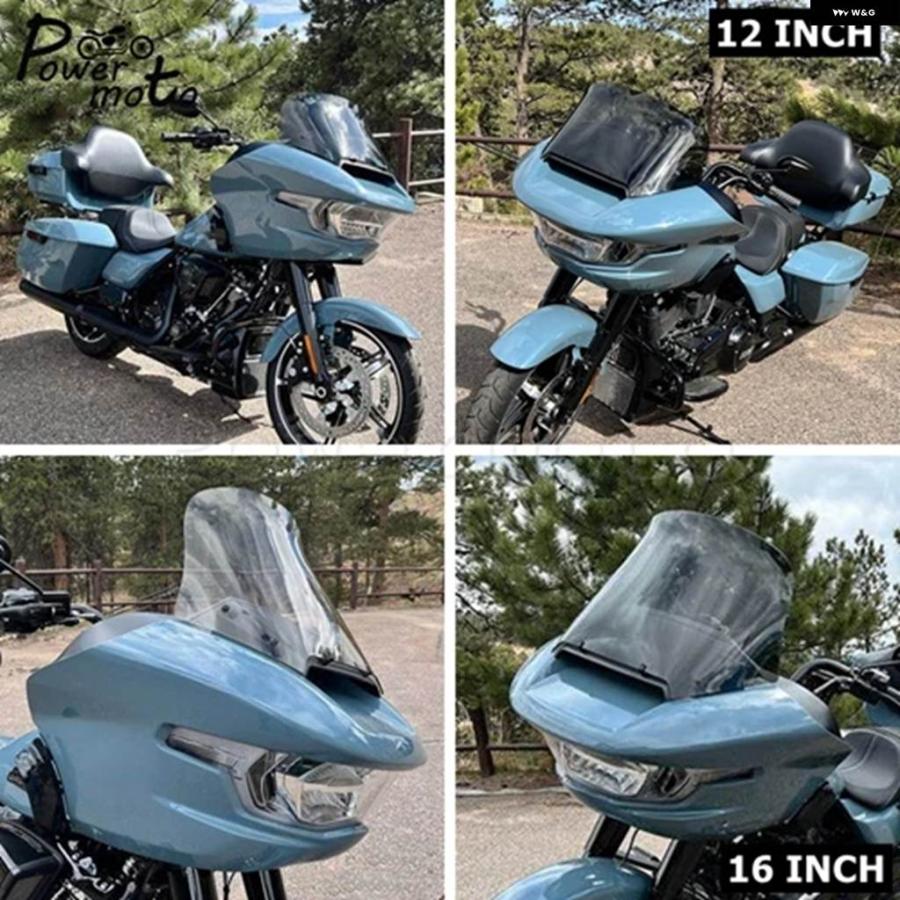 並行輸入品ハーレー CVO ロードグライド 2024年型 バイク 風よけ フェアリング スクリーンポリカーボネート用12-16インチ フロントガラス_9