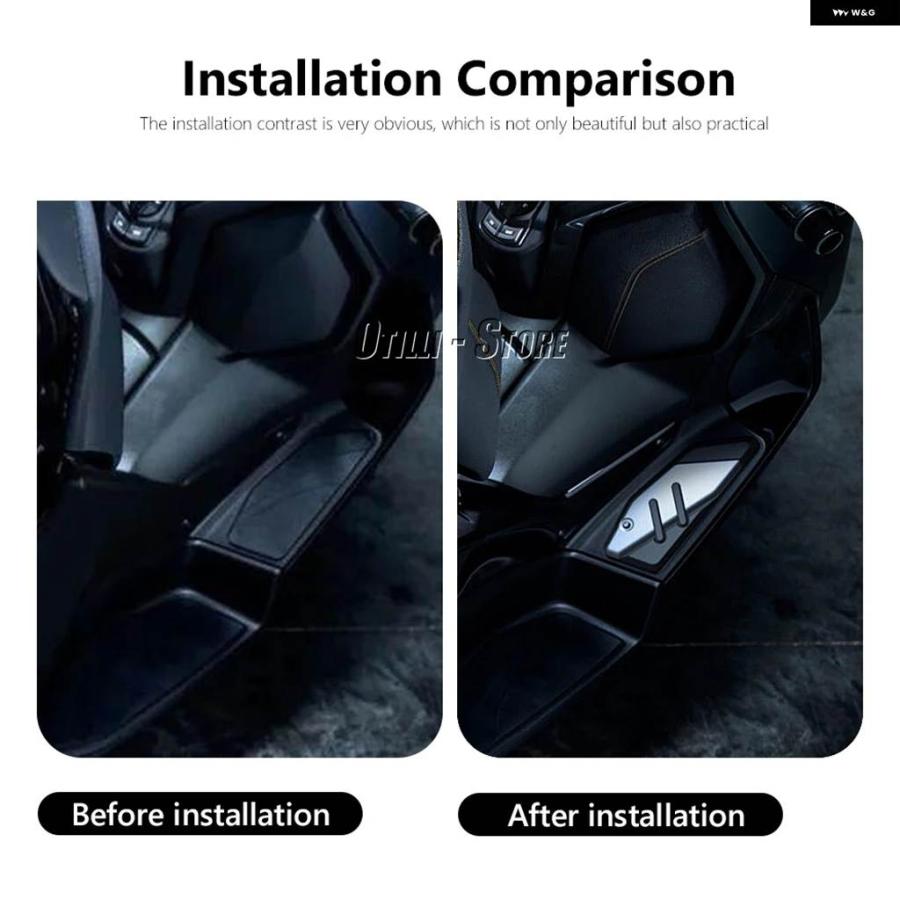 ブランド登録なし - 並行輸入品X-MAX 2017 - 2023年 ヤマハ XMAX 125 250 300 400 新 自動二輪車 本塁 スキッド押しとどめるペダル本塁 フットレスト フット パッド 2018