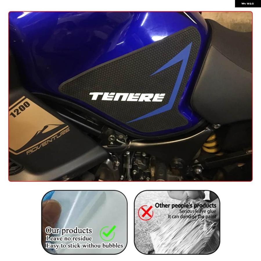 並行輸入品バイク タンク パッド ステッカー サイドトラクション 滑り防止 デカール ヤマハ スーパー テネレ XT1200Z XTZ1200 2010-2022の画像