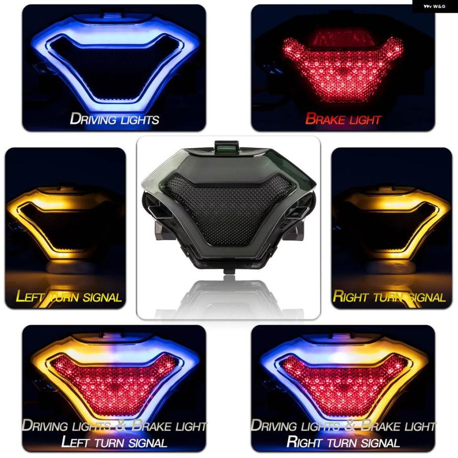 並行輸入品 バイク LED テールライト モト リア ブレーキライト インジケーター ランプ ヤマハ MT03 MT25 2014-2020 R3 R25 2013-2020 MT07の画像