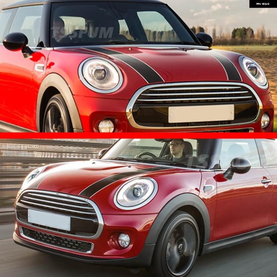並行輸入品 車 エンジン フード ボンネット ステッカー ミニ クーパー S JCW R55 R56 R60 R61 F54 F55 F56 F60 カントリーマン ストライプ | ブランド登録なし | 17