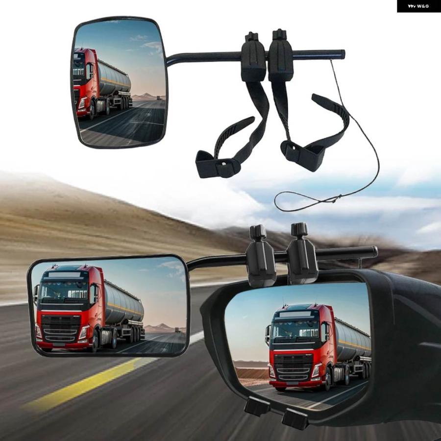 並行輸入品 1ペア 360°回転可能 キャラバン牽引ミラー PPシェル HDガラス カー SUV トレーラー RV トラックの画像