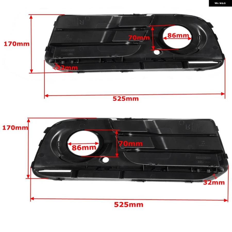 並行輸入品 ブラック フロント バンパー グリル アウディ Q5 2013 - 17 フロント バンパー フォグライト ランプ カバー グリル 8R0807681の画像