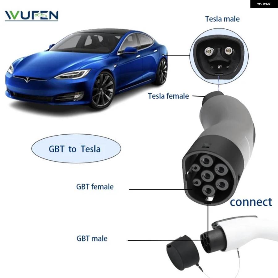 並行輸入品 WUFEN GBT - TESLA TPC NACS アダプター 2023 モデルY X S 電気コネクター カー 32A 250V アダプター 7KWの画像