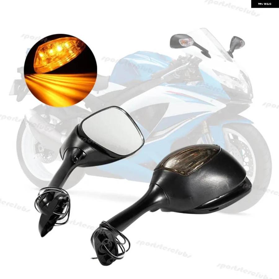 並行輸入品 LED スモーク リアビュー サイドミラー ウィンカーライト K6 K8 GSXR600 750 2006-2010 /K5 K7 GSXR1000 2005-2008の画像